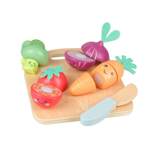 Happy Wooden Veggies Cutting Veg