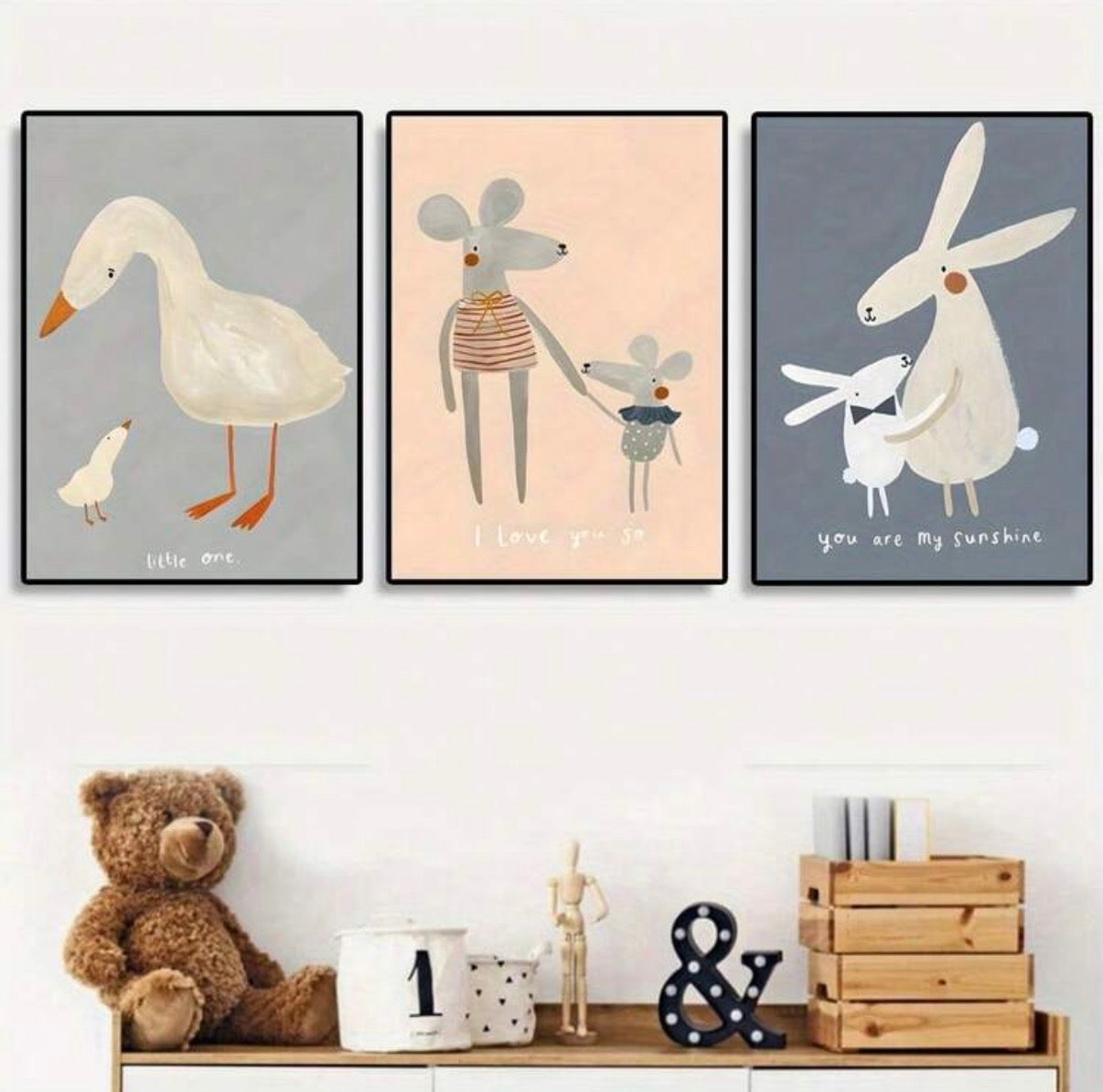 Scandi Animal Nursery Print - Set of 3